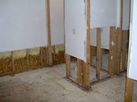 Foundations of a home after serious damage.